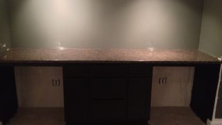 Tan Brown Basement Entrance Granite counter top in Indianapolia